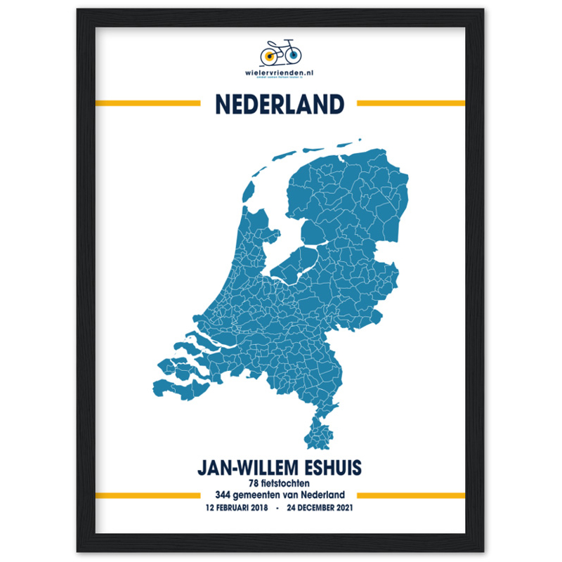Unieke poster, kaart van Nederland