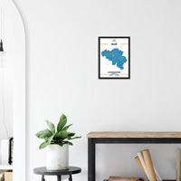 Unieke poster, kaart van België