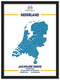 Unieke poster, kaart van Nederland