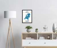 Unieke poster, kaart van Nederland